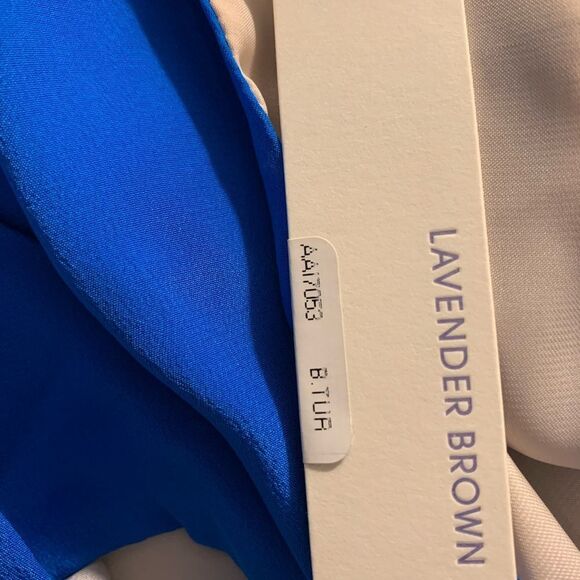 Lavendar Brown Womens Tank Top Blue Silk V Neck Racerback Size Small - Picture 11 of 13